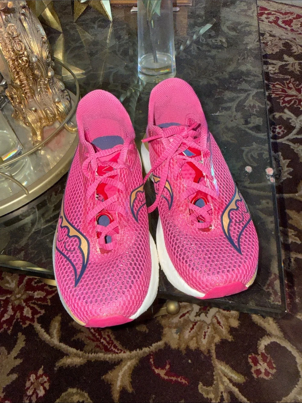 Saucony Hot Pink Women's Athletic Running Shoes with White Sole